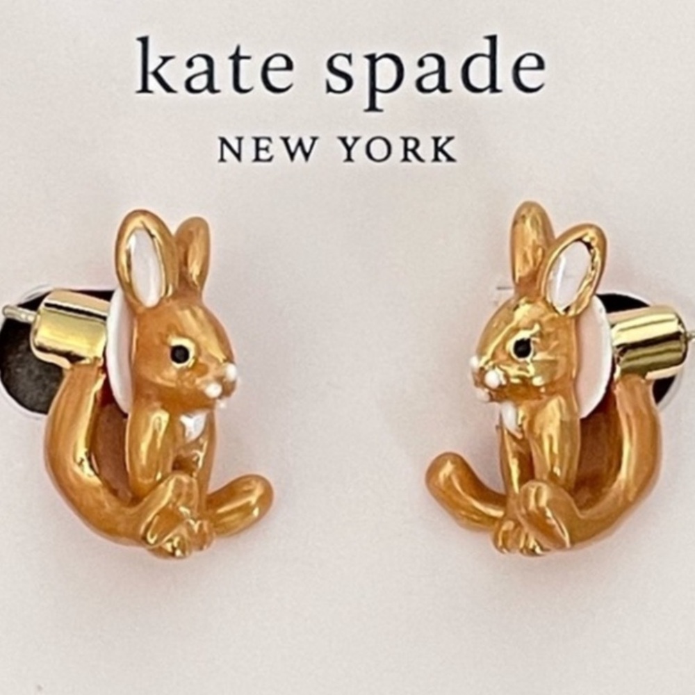 KATE SPADE NEW YORK ♠️
SMALL BUNNY FRONT-BACK
JACKET STUD EARRINGS 🐰 - Picture 8 of 8